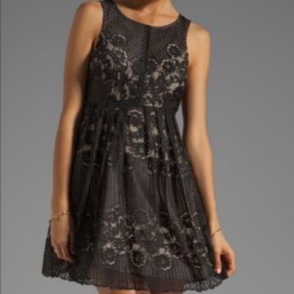 Free People Black Lace Rocco Mini Dress - Picture 3 of 3